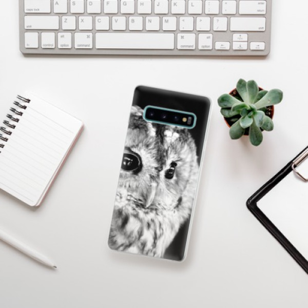 Silikonové pouzdro iSaprio - Samsung Galaxy S10 - BW Sova