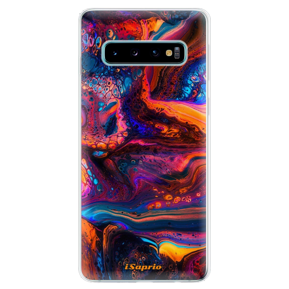 Odolné silikonové pouzdro iSaprio - Abstract Paint 02 - Samsung Galaxy S10
