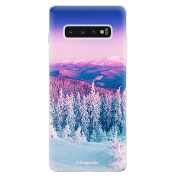 Silikonové odolné pouzdro iSaprio Zimní Krajina na mobil Samsung Galaxy S10 Plus (Silikonový odolný kryt, obal, pouzdro iSaprio Zimní Krajina na mobilní telefon Samsung Galaxy S10+)