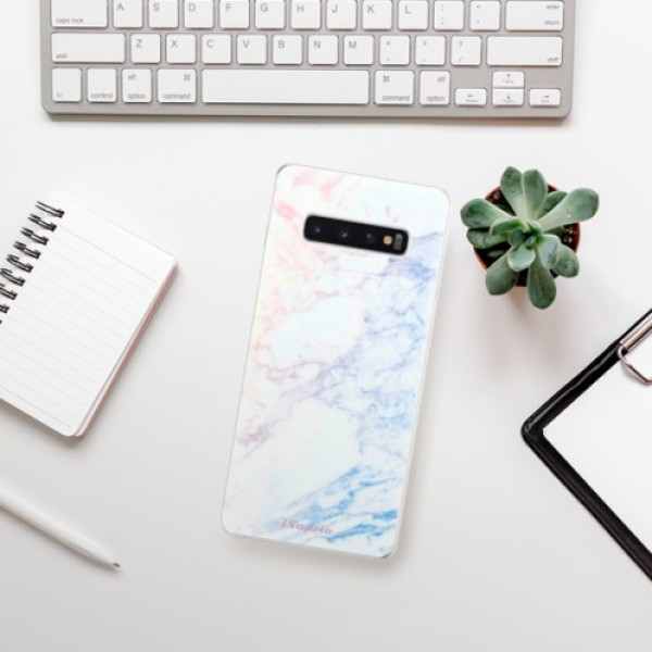 Silikonové pouzdro iSaprio - Samsung Galaxy S10 Plus - Duhový Mramor 10
