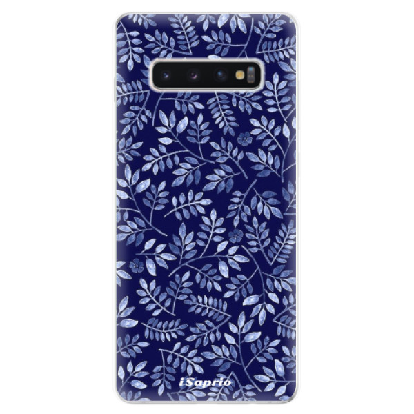Odolné silikonové pouzdro iSaprio - Blue Leaves 05 - Samsung Galaxy S10+