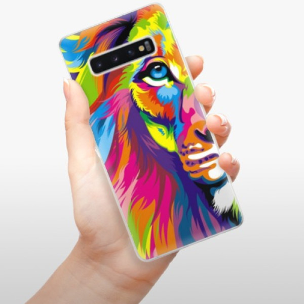 Silikonové pouzdro iSaprio - Samsung Galaxy S10 Plus - Duhový Lev