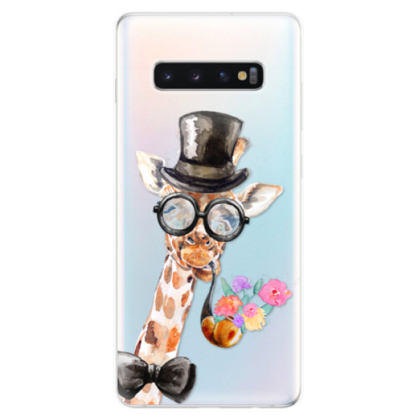 Odolné silikonové pouzdro iSaprio - Sir Giraffe - Samsung Galaxy S10+