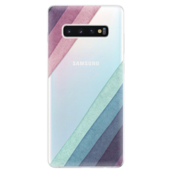 Odolné silikonové pouzdro iSaprio - Glitter Stripes 01 - Samsung Galaxy S10+