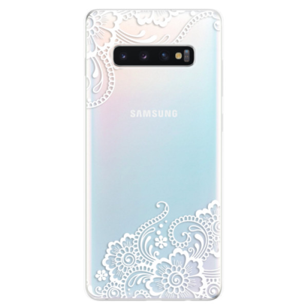 Odolné silikonové pouzdro iSaprio - White Lace 02 - Samsung Galaxy S10+