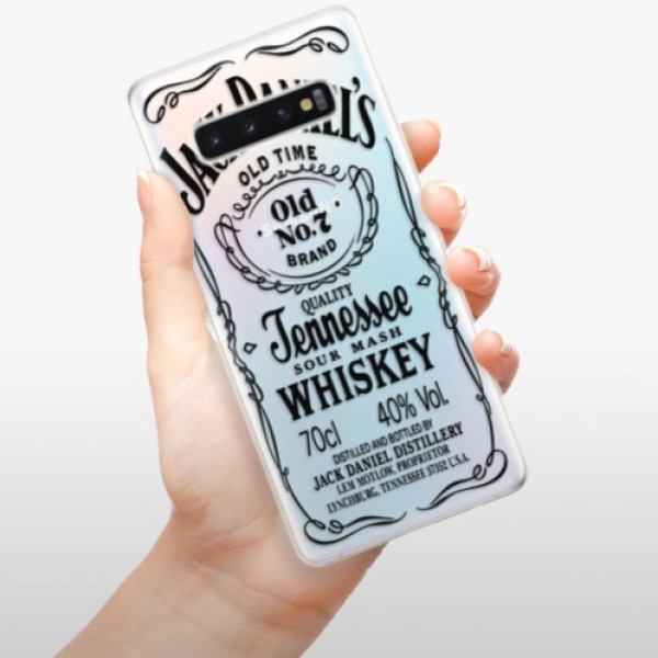 Silikonové pouzdro iSaprio - Samsung Galaxy S10 Plus - Transparentí Black Jack