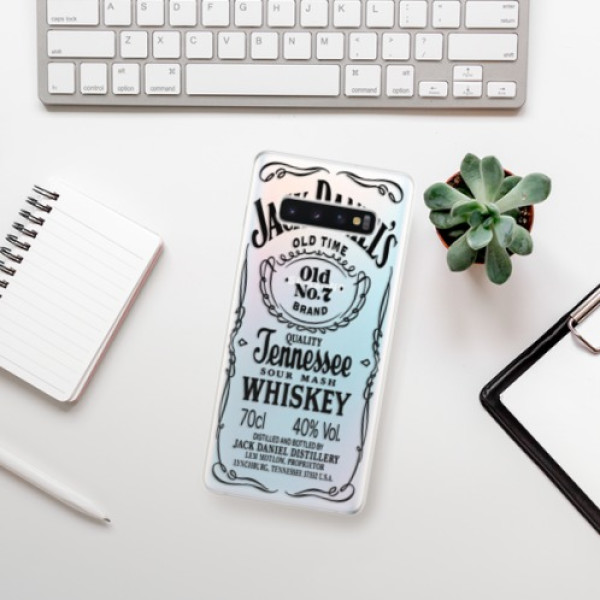 Silikonové pouzdro iSaprio - Samsung Galaxy S10 Plus - Transparentí Black Jack