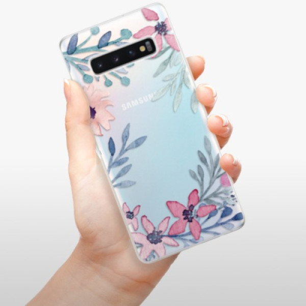 Silikonové pouzdro iSaprio - Samsung Galaxy S10 Plus - Kvítky a Lístky
