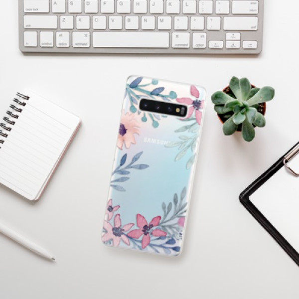 Silikonové pouzdro iSaprio - Samsung Galaxy S10 Plus - Kvítky a Lístky