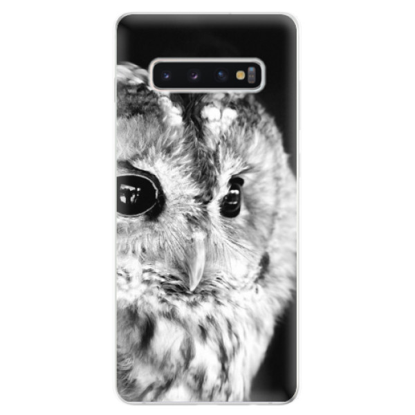 Odolné silikonové pouzdro iSaprio - BW Owl - Samsung Galaxy S10+