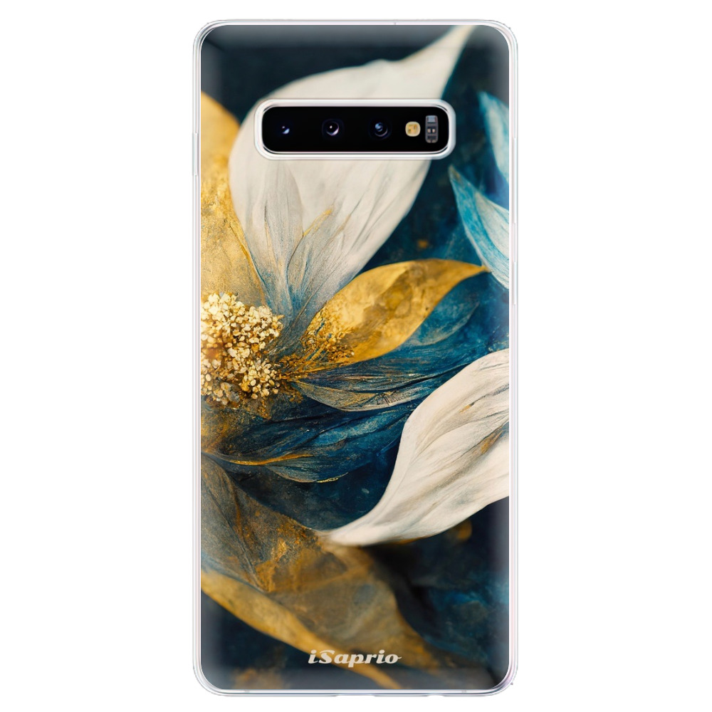 Odolné silikonové pouzdro iSaprio - Gold Petals - Samsung Galaxy S10+