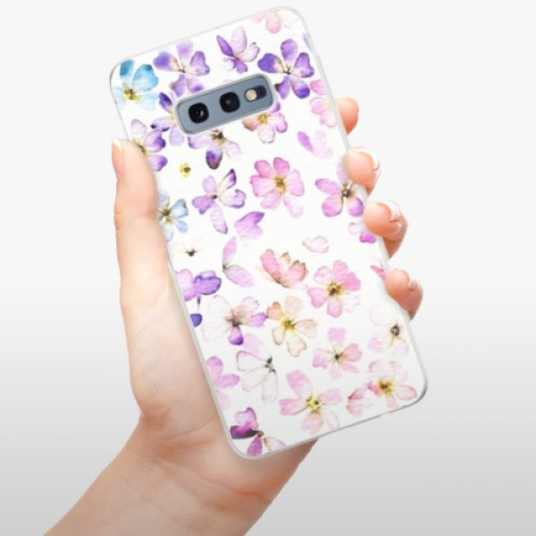 Silikonové pouzdro iSaprio - Samsung Galaxy S10e - Fialové Kvítky