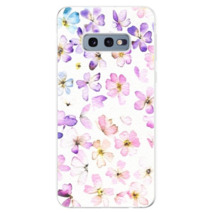 Silikonové pouzdro iSaprio - Samsung Galaxy S10e - Fialové Kvítky