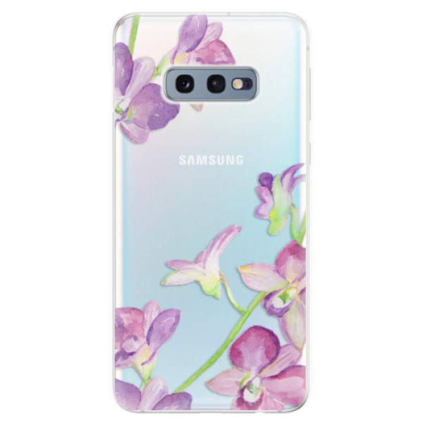 Silikonové odolné pouzdro iSaprio Fialové Orchideje na mobil Samsung Galaxy S10e (Silikonový odolný kryt, obal, pouzdro iSaprio Fialové Orchideje na mobilní telefon Samsung Galaxy S10e)