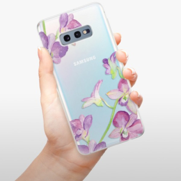 Silikonové pouzdro iSaprio - Samsung Galaxy S10e - Fialové Orchideje