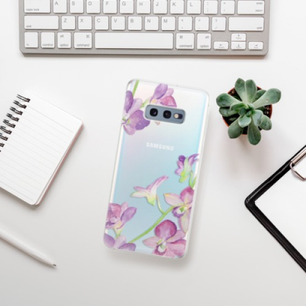 Silikonové pouzdro iSaprio - Samsung Galaxy S10e - Fialové Orchideje