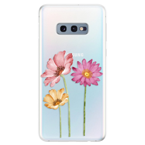 Silikonové odolné pouzdro iSaprio Tři Květiny na mobil Samsung Galaxy S10e (Silikonový odolný kryt, obal, pouzdro iSaprio Tři Květiny na mobilní telefon Samsung Galaxy S10e)