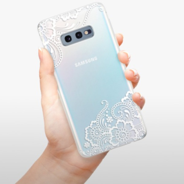 Silikonové pouzdro iSaprio - Samsung Galaxy S10e - Bílá Krajka 02
