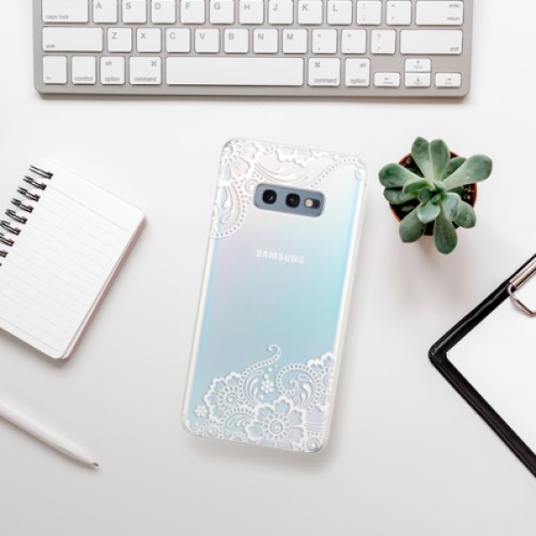 Silikonové pouzdro iSaprio - Samsung Galaxy S10e - Bílá Krajka 02