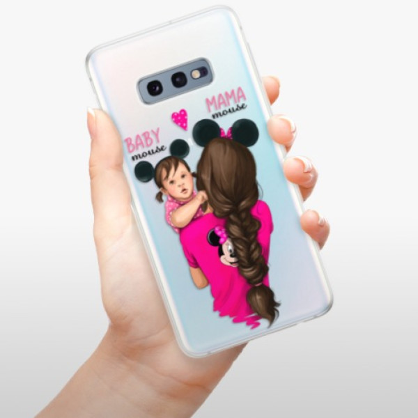 Silikonové odolné pouzdro iSaprio Mama Mouse Brunette and Girl na mobil Samsung Galaxy S10e - poslední kus
