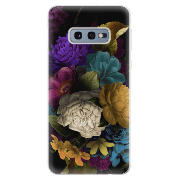 Odolné silikonové pouzdro iSaprio - Dark Flowers - Samsung Galaxy S10e