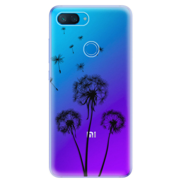 Odolné silikonové pouzdro iSaprio - Three Dandelions - black - Xiaomi Mi 8 Lite