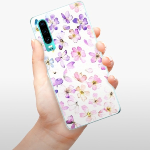 Silikonové pouzdro iSaprio - Huawei P30 - Fialové Kvítky