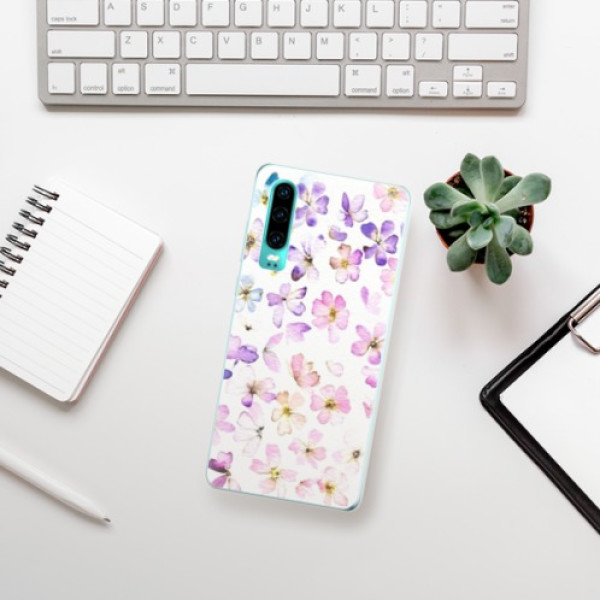 Silikonové pouzdro iSaprio - Huawei P30 - Fialové Kvítky