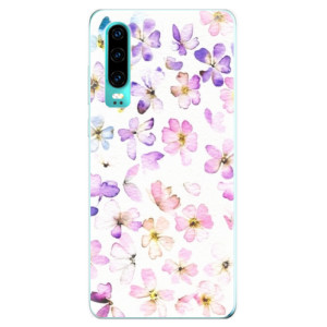 Silikonové pouzdro iSaprio - Huawei P30 - Fialové Kvítky