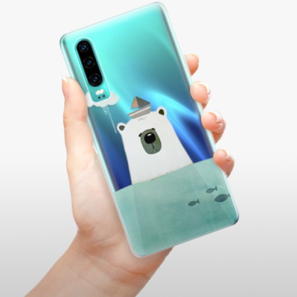 Silikonové pouzdro iSaprio - Huawei P30 - Medvěd s Lodí