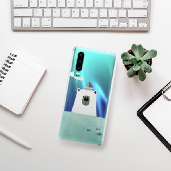 Silikonové pouzdro iSaprio - Huawei P30 - Medvěd s Lodí