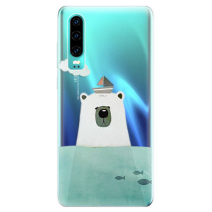 Silikonové pouzdro iSaprio - Huawei P30 - Medvěd s Lodí