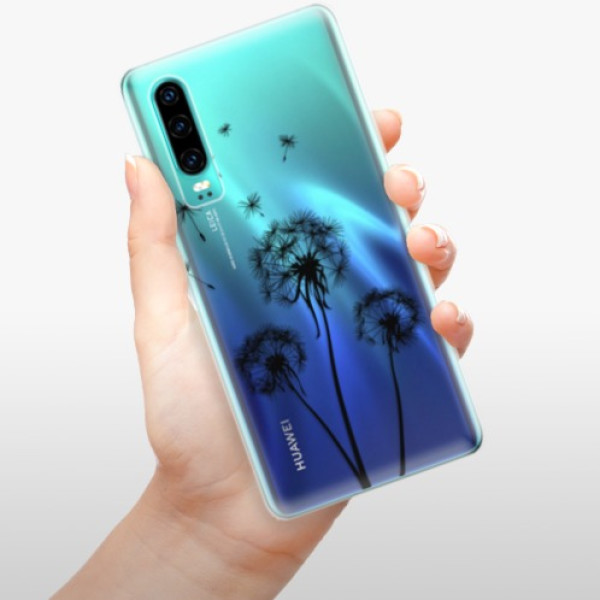 Silikonové pouzdro iSaprio - Huawei P30 - Tři Černé Pampelišky