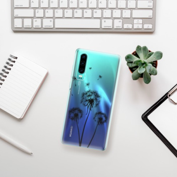 Silikonové pouzdro iSaprio - Huawei P30 - Tři Černé Pampelišky