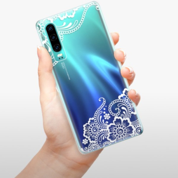 Silikonové pouzdro iSaprio - Huawei P30 - Bílá Krajka 02