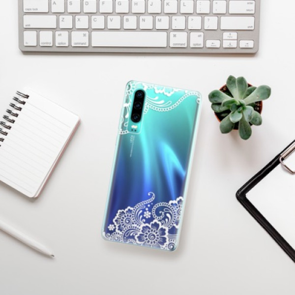 Silikonové pouzdro iSaprio - Huawei P30 - Bílá Krajka 02
