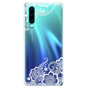 Silikonové pouzdro iSaprio - Huawei P30 - Bílá Krajka 02