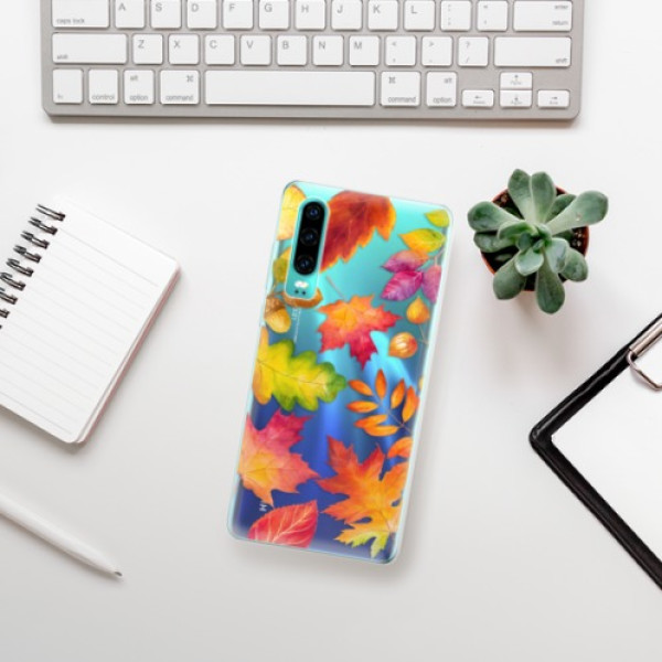 Silikonové pouzdro iSaprio - Huawei P30 - Podzimní Lístečky