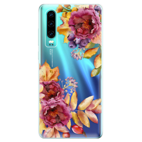 Silikonové odolné pouzdro iSaprio Podzimní Květiny na mobil Huawei P30 (Silikonový odolný kryt, obal, pouzdro iSaprio Podzimní Květiny na mobilní telefon Huawei P30)