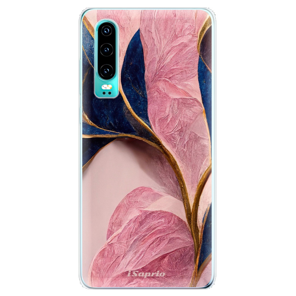 Odolné silikonové pouzdro iSaprio - Pink Blue Leaves - Huawei P30