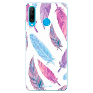 Silikonové pouzdro iSaprio - Huawei P30 Lite - Fialová Velká Pírka 10