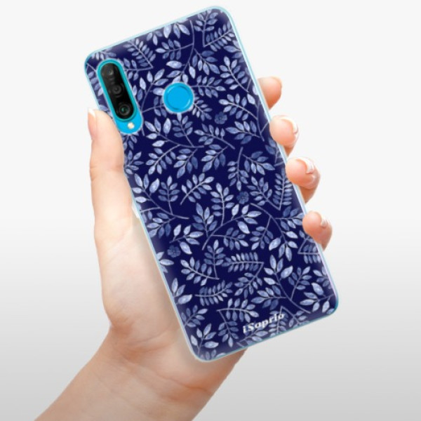 Silikonové pouzdro iSaprio - Huawei P30 Lite - Blue Leaves 05