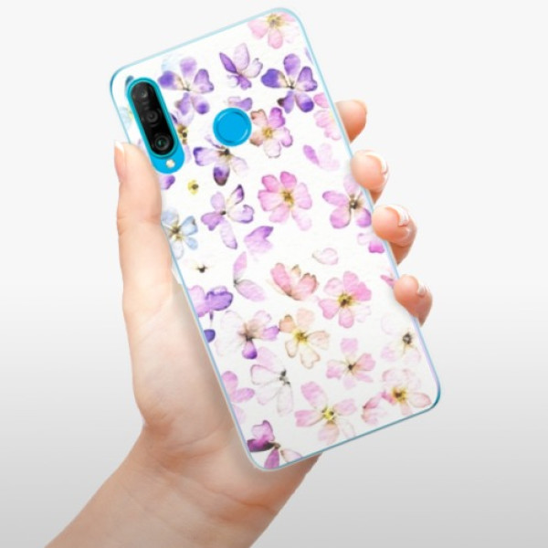 Silikonové pouzdro iSaprio - Huawei P30 Lite - Fialové Kvítky