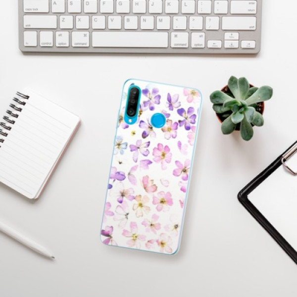 Silikonové pouzdro iSaprio - Huawei P30 Lite - Fialové Kvítky
