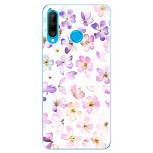 Silikonové pouzdro iSaprio - Huawei P30 Lite - Fialové Kvítky