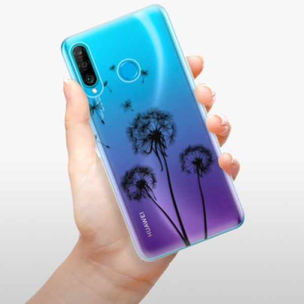 Silikonové pouzdro iSaprio - Huawei P30 Lite - Tři Černé Pampelišky