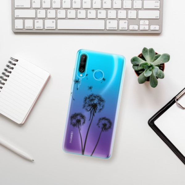 Silikonové pouzdro iSaprio - Huawei P30 Lite - Tři Černé Pampelišky