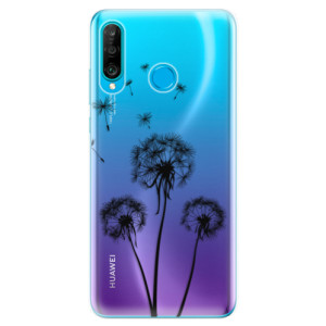 Silikonové pouzdro iSaprio - Huawei P30 Lite - Tři Černé Pampelišky