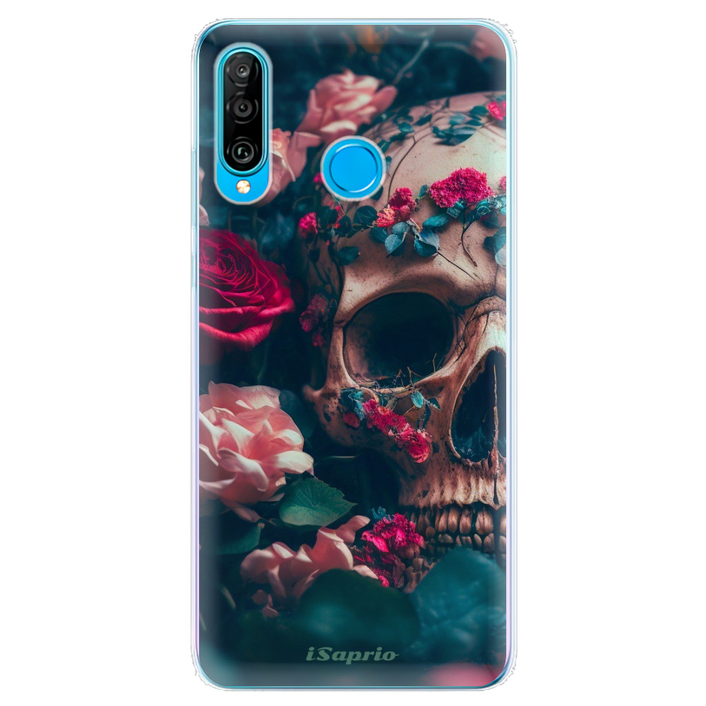 Odolné silikonové pouzdro iSaprio - Skull in Roses - Huawei P30 Lite