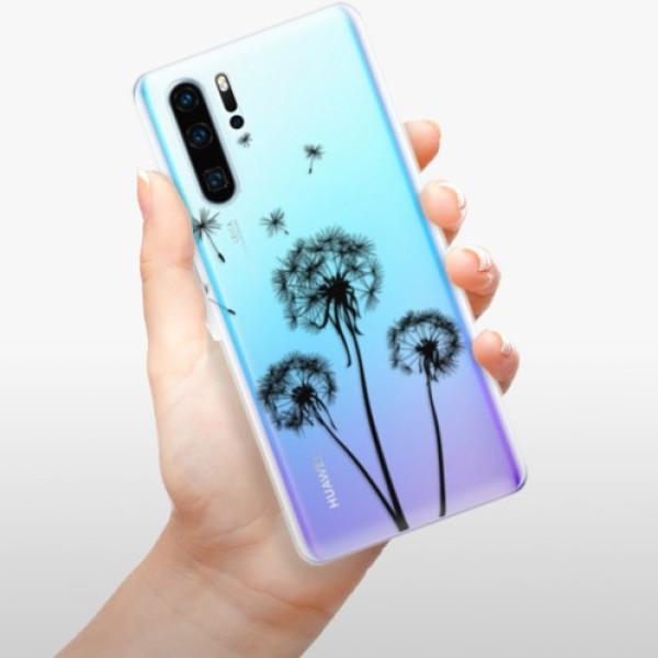 Silikonové pouzdro iSaprio - Huawei P30 Pro - Tři Černé Pampelišky